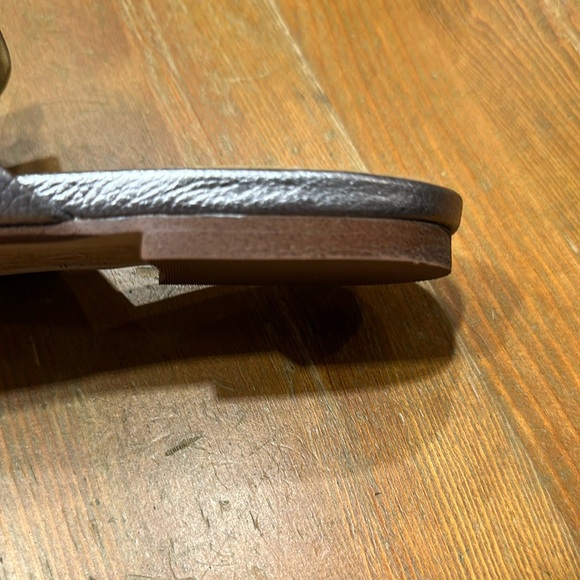 EUC Splendid Silver Leather Open Back Flat Mule Size 9 - Picture 6 of 6